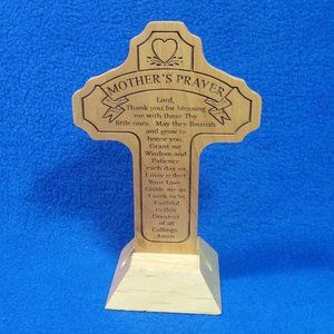 Mother's Prayer Standing Wooden Cross P Graham Dunn Gift For Mom Preowned No box